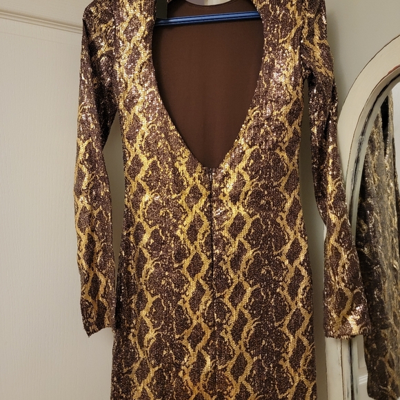 Sequin gold snake skin dress - Picture 3 of 4
